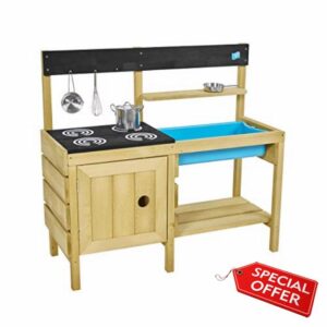 TP TP611 Wooden Toys Junior Chef Mud Kitchen | FSC | Wet & Dry Activity | Splash Tub