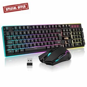 RedThunder K10 Wireless Gaming Keyboard and Mouse Combo