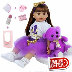 ZIYIUI Reborn Baby Dolls 24 Inch 60 Cm That Baby Looks Real Doll Soft Silicone Vinyl Realistic Reborn Lifelike Toddler Girl Birthday Toys
