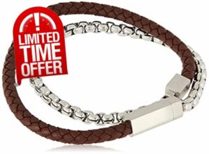 BOSS Jewelry Men's BLENDED Collection Leather Bracelet Brown - 1580149M