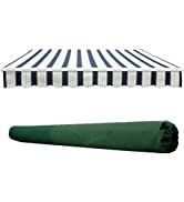 Greenbay Yellow-stripe Garden Patio Awning Canopy Sun Shade Shelter Replacement Fabric - 3M x 2.5M
