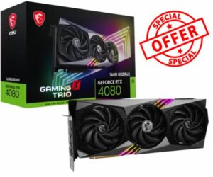 MSI GeForce RTX 4080 16GB GAMING X TRIO Gaming Graphics Card - 16GB GDDR6X
