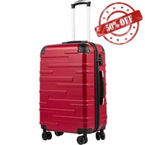COOLIFE Hard Shell Suitcase with TSA Lock and 4 Spinner Wheels Lightweight 2 Year Warranty Durable (M(67cm 60L)