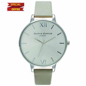 Olivia Burton Analogue Quartz Watch for Women with Grey Leather Strap - OB15BD57