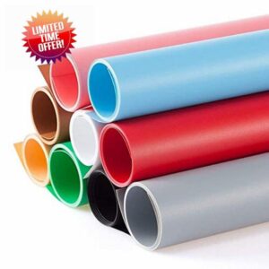 Selens 120x200CM Photography Backdrop PVC Background Vinyl Paper 9 Color Kit Matte & Glossy Photo Studio Waterproof for Product Portrait Food Flat Lay Props Cosmetics Jewelry Shooting Video