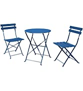 Grand patio Bistro Set, Garden Table and Chair Set, Premium Steel, Easy to Fold, Balcony Chairs a...