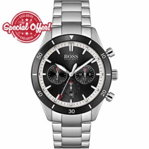 BOSS Men's Chronograph Quartz Watch Santiago with Stainless Steel Strap