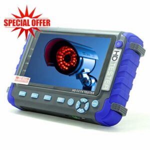 Professional CCTV Tester IV8C 5 Inch 8MP AHD TVI 4MP CVI CVBS Security Camera Tester HD Coaxial Tester Video Monitor with PTZ Controller UTP Cable Test DC 12V Outpu