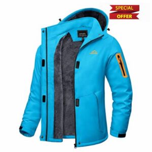 TACVASEN Women's Windproof Waterproof Jacket Softshell Warm Breathable Fleece Outdoor Coat with Detachable Hood