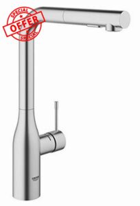 GROHE 30270DC0 | Essence Single-Lever Kitchen Mixer | Pull-Out Comfort Dual Spray | Supersteel