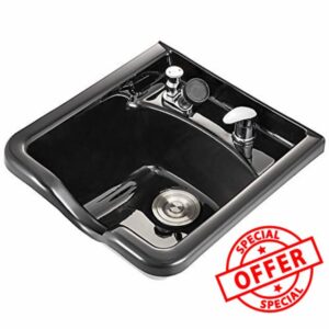 BuoQua Shampoo Basin Hairdresser Sink Shampoo Bowl Sink Black ABS Plastic Salon and Spa Hair Washing Sink Hair Backwash Basin Beauty Salon Equipment for Hair Stylists