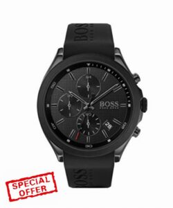 BOSS Chronograph Quartz Watch for Men with Black Silicone Bracelet - 151372