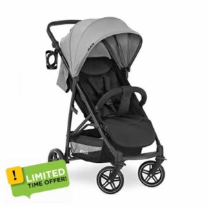 Hauck Pushchair Rapid 4R Plus / XL Sun Canopy UPF 50 + / Up to 25 Kg / Height Adjustable / Easy Folding / Fully Reclining / Cup Holder / Large Shopping Basket / Grey