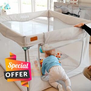 Venture All Stars Joy Square Baby Playpen - Compact Collapsable Playpen with Fitted Floor Mat - Strong and Durable Play Pe