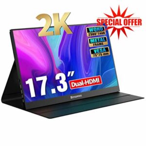 Bimawen 17.3 inch 2K Portable Monitor IPS 2560x1440 100% sRGB HDR FHD FreeSync