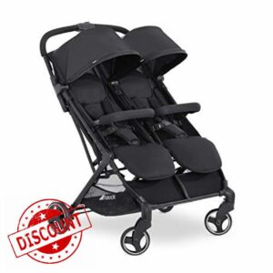 Hauck Double Pushchair Swift X Duo / Lightweigt / One Handed Folding / Fully Reclining / Extra Large Shopping Basket / Compact Fold / Diverse Sun Canopies Separately Available / Black