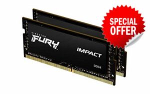 Kingston FURY Impact 32 GB (2 x 16 GB) 3200MHz DDR4 CL20 Laptop Memory Kit of 2 KF432S20IBK2/32