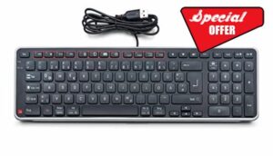 Contour Balance Keyboard | Wired Keyboard | QWERTZ Layout | Super Flat Computer Keyboard | Number Keypad + Media Keys | For Home and Work | For Windows and Mac