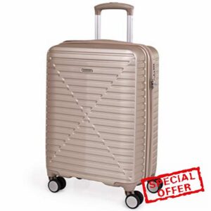 London Fog Hard Shell 19 Inch Suitcase with Wheels - Cabin Approved Jet2 EasyJet BA Luggage Fits Into 56x45x25 Hand Carry On Cage | 19" 40 litres Light 2.9kg (Small