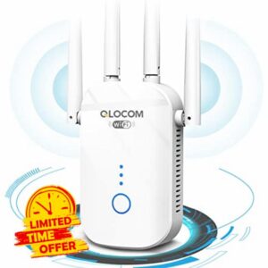 QLOCOM WiFi Extender Booster Blazing-Fast 1200Mbps WiFi Booster Range Extender 5GHz & 2.4GHz Dual Band