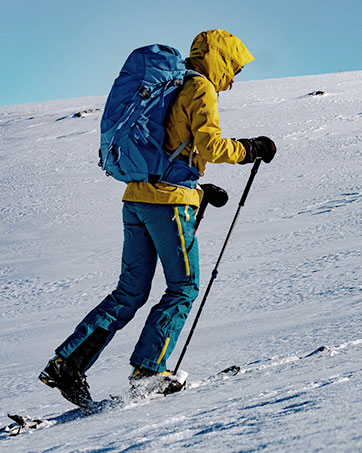GEMYSE Women's Mountain Waterproof Ski Jacket Windproof Rain Snow Jacket(Acid Blue,EU L)