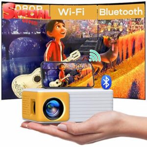Mini Projector - Portable WIFI Bluetooth Projector Full HD 1080P Support