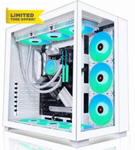 KEDIERS PC Case - ATX Tower Tempered Glass Gaming PC Open Frame with 9 RGB Fan