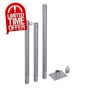 Windhager Basic 10705 Sun Sail Pole Set with Steel Pole for Awning