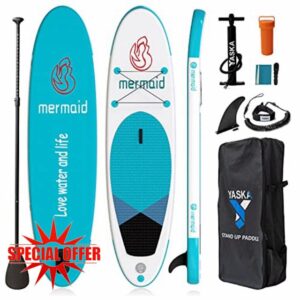 10.6ft Inflatable Stand Up Paddle Board- SUP Board for All Skill Levels with SUP Accessories & Fiberglass Paddle