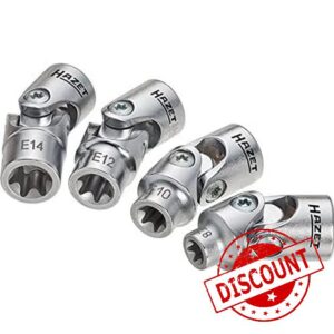 HAZET 880G-E/4 Torx Profile Socket Set - Chrome-Plated/Polished