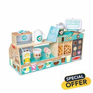 Melissa & Doug Wooden Toy Café Barista Coffee Shop | Wooden Toy for Kids | Role Play | Montessori Toy | 3+ | Gift for Boys or Girl