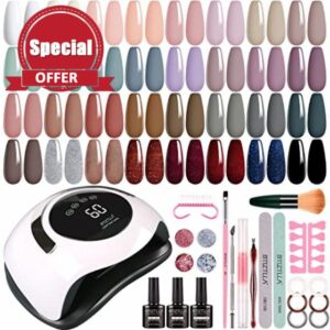 Btiztlla 32 Colors Gel Nail Polish Kit with 120W LED Light