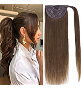 Ugrace Hair Halo Hair Extensions Real Human Hair Balayage Light Brown to Ash Brown and Bleach Blo...