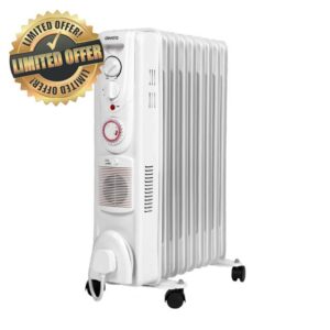 Devola 2500W Oil Filled Radiator with an Adjustable Heating Dial