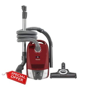 Miele 12030390 Compact C2 Cat & Dog Bagged Cylinder Vacuum Cleaner with Power Efficiency Motor