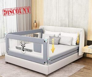 Toddlers Bed Rails Extra Long Swing Down Baby Bed Guards Fold Down Safety Bedrail with Dear Pattern Kids Guardrail for Twin Double Full Size Queen King(1side 180cm L)