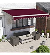 Greenbay Full Cassette Electric Awning Remote Controlled Retractable Garden Patio Sun Shade Shelt...