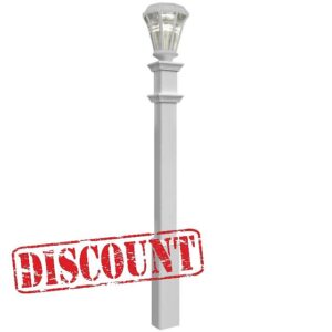 New England Arbors VA94428 Sturbridge Lamp Post - White