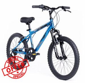 Huffy Stone Mountain Junior Boys Hardtail Mountain Bike 20 Inch Wheel 6 Speed Metallic Blue 6-9yrs