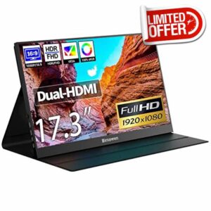 Bimawen 17.3 inch Portable Monitor IPS 100% sRGB 1080P HDR FHD FreeSync
