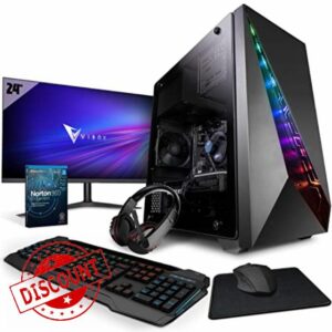 Vibox V-118 Gaming PC - 24" Monitor Bundle - AMD Ryzen 5 4500 Processor - Nvidia RTX 4060 Ti 8GB Graphics Card - 16GB RAM - 1TB SSD - Windows 11 - WiFi