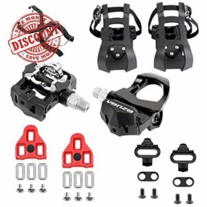 Venzo Sealed Fitness Exercise Spin Bike CNC Pedals Compatible with - Look ARC Delta - Shimano SPD- Toe Clip or Cage - 9/16" Thread for Peloton - Options: Double