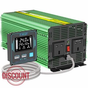 New EDECOA 3000W Inverter DC 24V to 240V AC Truck Power Converter 6000W Peak Remote Control with LCD Display and 4.2A Dual USB Car Charge