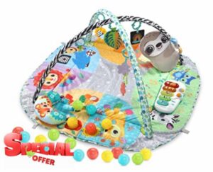 VTech 7-in-1 Touch & Feel Sensory Play Gym | Grow with Baby Developmental Gym | Suitable for Ages 0 - 24 Months