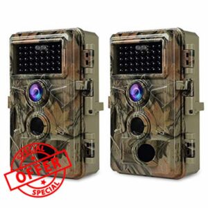 BLAZEVIDEO 【2021 New】 2-Pack Game Camera Trail Camera with Night Vision 20MP Photo 1080P H.264 Video Motion Activated IP66 Waterproof Scouting Cam for & Hunting Wildlife 0.1S Trigger Speed Time Lapse