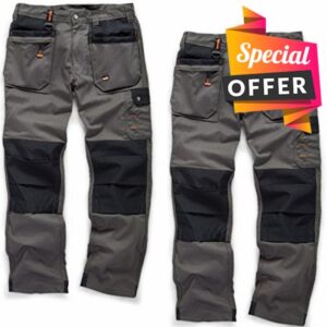 Scruffs Worker Plus Twin Pack Graphite Grey Work Trousers (36" Waist Regular Leg)