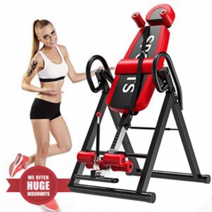 YOLEO Gravity Heavy Duty Inversion Table with Adjustable Headrest & Protective Belt Back Stretcher Machine for Pain Relief Therapy