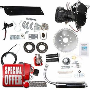 Rocomoco 100cc 2-Stroke Bicycle Gasoline Engine Air-Cooled Motor Kit for Motorized Bicycle Push Bike (Black)