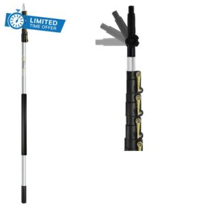 DOCAZOO DocaPole 7-30 Ft (2.1-9.1 M) Extension Pole Multi-Purpose Telescopic Pole/Light Bulb Changer/Paint Roller/Duster Pole/Telescoping Pole for Window Cleaning