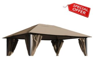 GRASEKAMP Qualität seit 1972 48516 GRASEKAMP Quality Since 1972 Roof for Paris 3 x 4 m Taupe Tarpaulin Cover Garden Gazebo